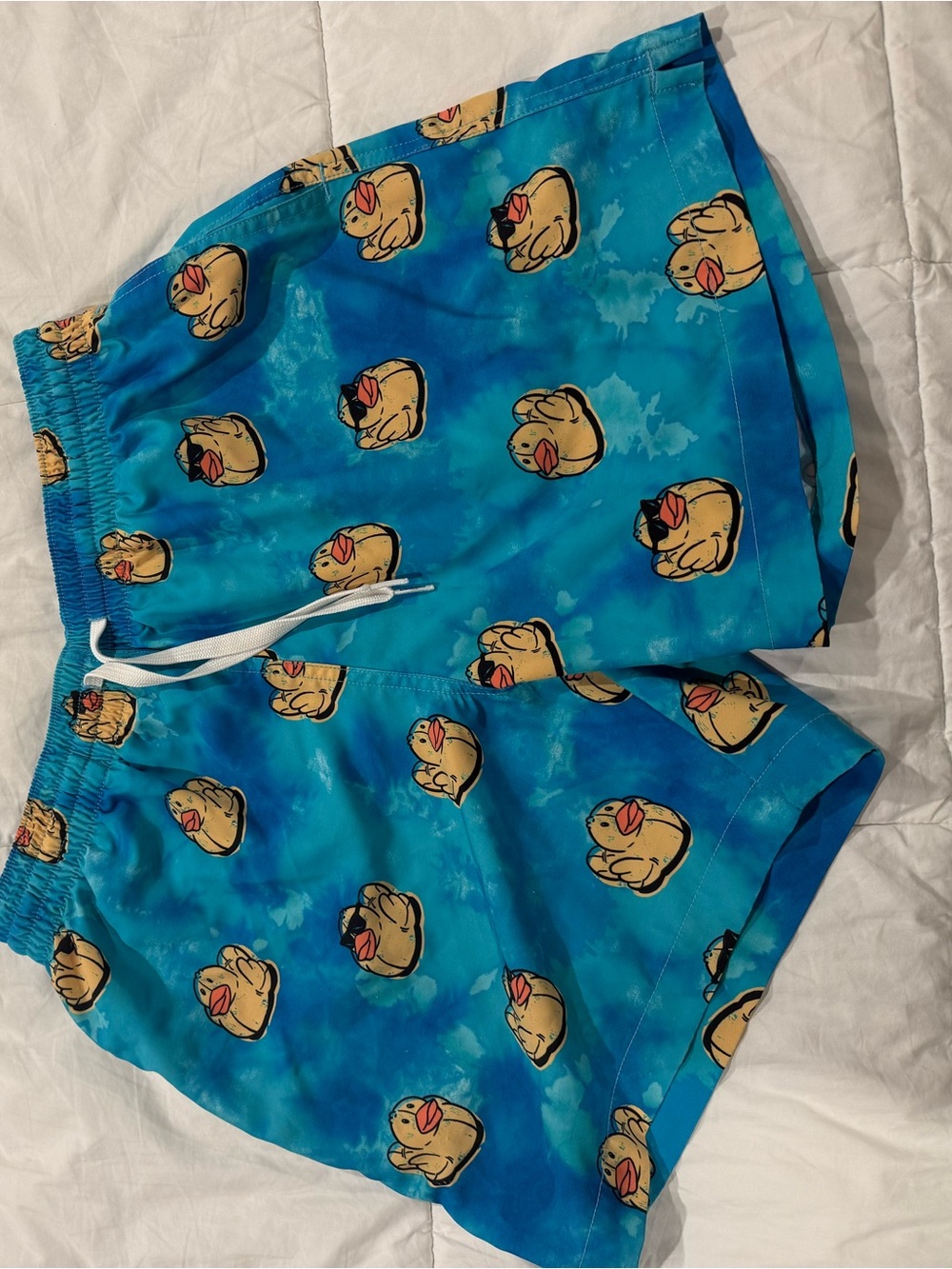 chubbies Blue Duck Print Swim Trunks